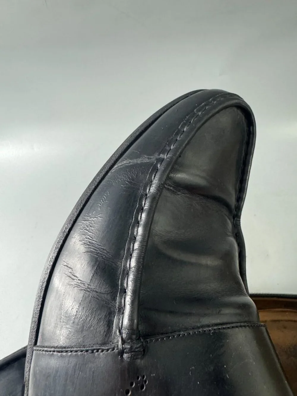 Gucci Men's Black Patent Leather Made Italy Slip On Penny Loafers, Size 11